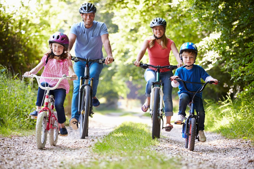 family cycling